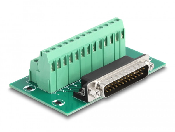 DeLOCK D-Sub 25 Pin Stecker zu Terminalblock für Hutschiene (66911)