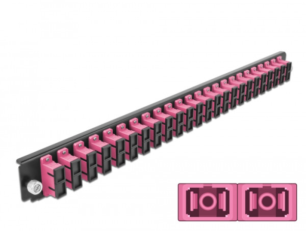 DeLOCK 19″ LWL Spleißbox Frontblende 24 Port SC Duplex violett (43367)