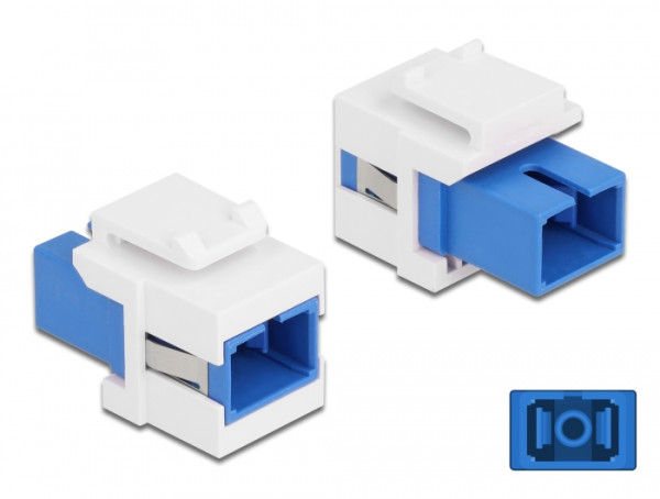 DeLOCK Keystone Modul SC Simplex Buchse zu SC Simplex Buchse blau / weiß (86714)