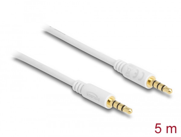 DeLOCK 3.5mm - 3.5mm, 5m Audio-Kabel Weiß (83443)