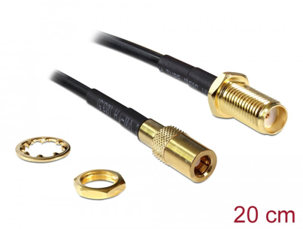 DeLOCK 88584 Koaxialkabel 0,2 m Schwarz (88584)