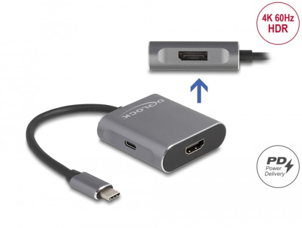 DeLOCK USB Type-C Splitter DP Alt Mode zu 1 x HDMI + 1 x DisplayPort MST mit USB Type-C PD (87867)
