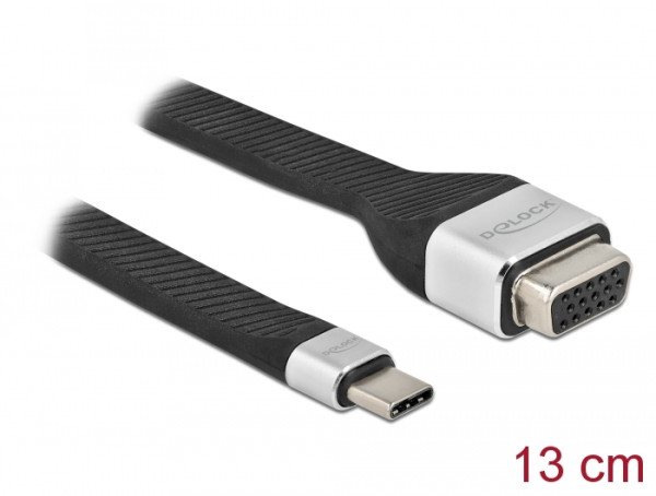 DeLOCK FPC Flachbandkabel USB Type-C zu VGA DP Alt Mode 13 cm (86935)