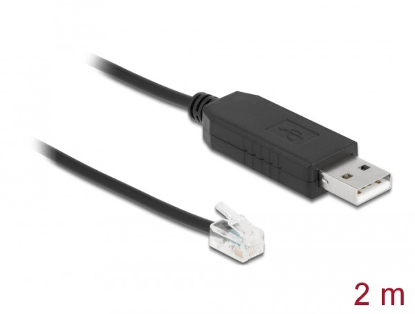 DeLOCK Adapterkabel USB Typ-A zu Seriell RS-232 RJ10 mit ESD Schutz Meade Autostar 2 m (66738)