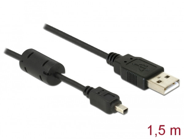 DeLOCK Camera cable USB-B mini 4pin > USB-A 1,5m male-male USB Kabel Mini-USB B USB A Schwarz (82113)