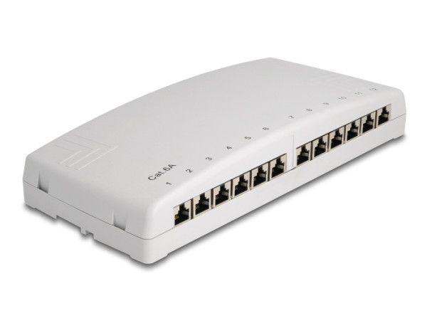 DeLOCK Mini Desktop Patchpanel 12 Port Cat.6A grau (88053)