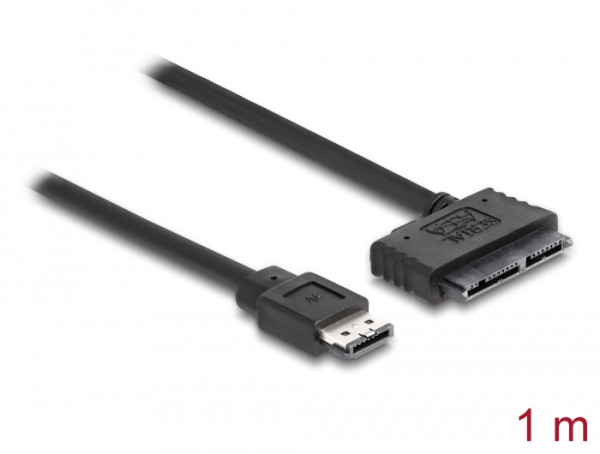 DeLOCK Cable eSATAp / Micro SATA, 1m SATA-Kabel Schwarz (84416)