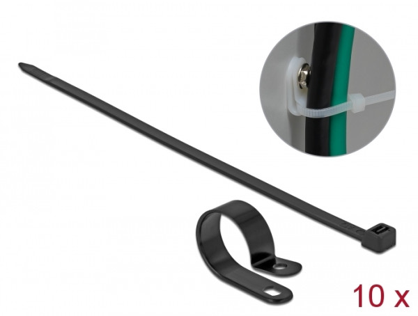 DeLOCK 18876 Kabelbinder Leiter-Kabelbinder Nylon Schwarz 10 Stücke (18876)