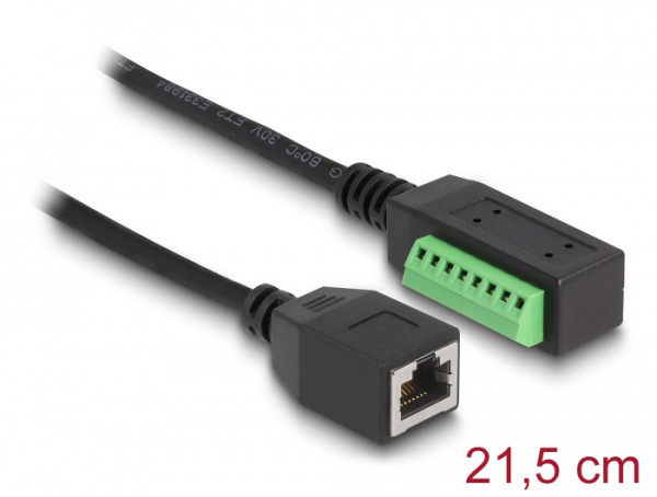 DeLOCK RJ45 Kabel Cat.5e Buchse zu Terminalblock Adapter 21,5 cm (66053)