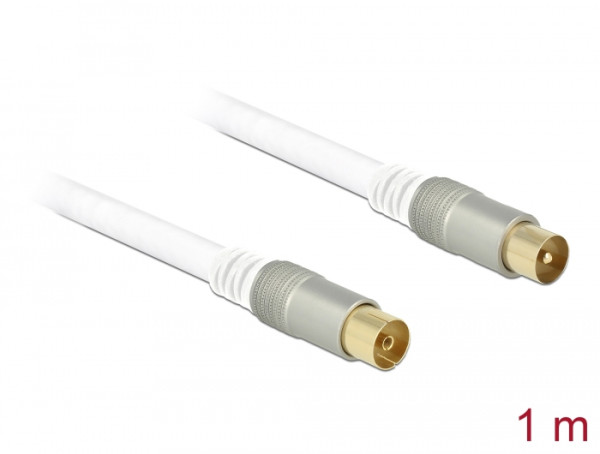 DeLOCK IEC - IEC, 1 m Koaxialkabel RG-6/U Weiß (89411)
