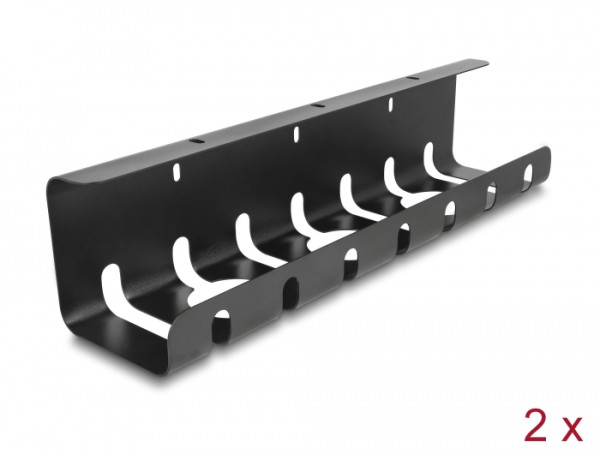 DeLOCK Kabelhalterung für Untertischmontage schwarz 2er Set (88031)