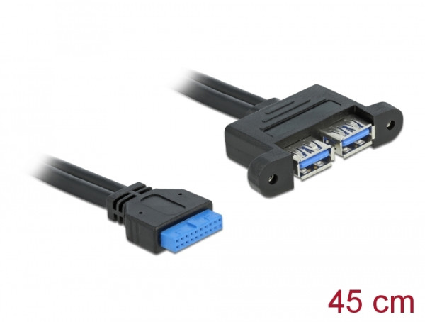 DeLOCK 82941 USB Kabel USB 3.2 Gen 1 3.1 Gen 1 0,45 m 2 x USB A Blau (82941)