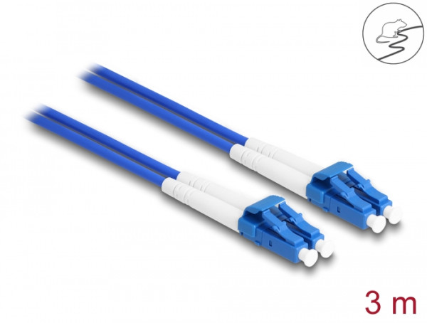DeLOCK LWL Kabel mit Metallarmierung LC Duplex zu LC Duplex Singlemode OS2 3 m (87921)