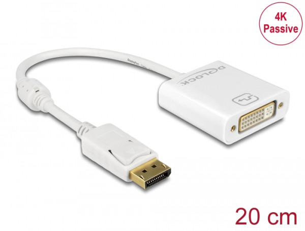 DeLOCK 62602 Videokabel-Adapter 0,2 m DisplayPort DVI-I Weiß (62602)