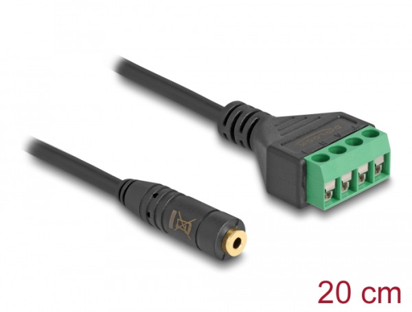 DeLOCK Kabel Klinkenbuchse 2,5 mm 4 Pin zu Terminalblock Adapter 20 cm (66294)