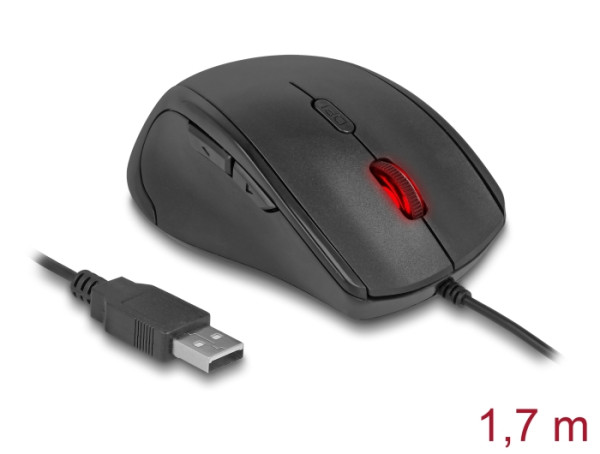 DeLOCK 12548 Maus Büro Linkshändig USB Typ-A Optisch 2400 DPI (12548)