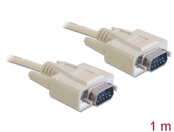 DeLOCK RS-232, 1m Serien-Kabel Beige DB-9 (82980)