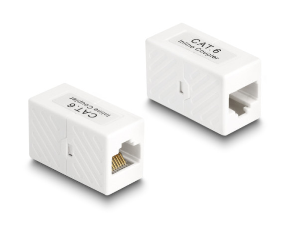 DeLOCK Adapter RJ45 Buchse zu RJ45 Buchse Cat.6 UTP weiß (88133)