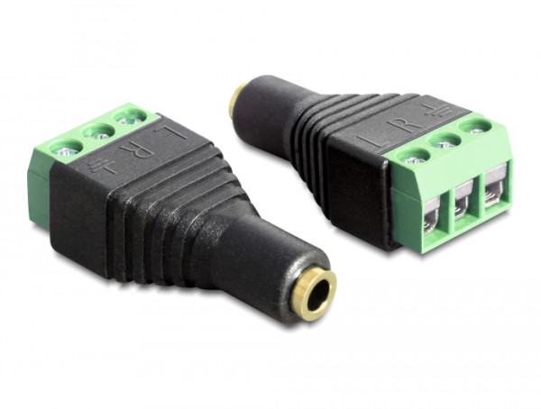 DeLOCK 65455 Kabeladapter 3.5 mm 3 pin terminal block Schwarz, Grün (65455)