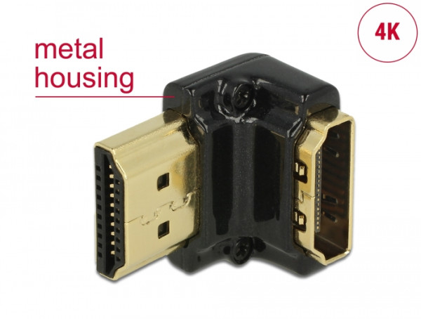 DeLOCK HDMI-A/HDMI-A male, F/M, 90° Schwarz (65662)
