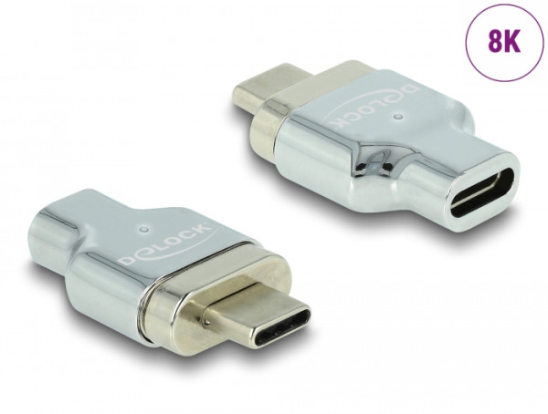 DeLOCK Thunderbolt 3 / USB Type-C DP Alt Mode 8K 30 Hz Magnet Adapter Stecker zu Buchse (66433)