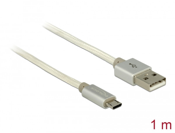 DeLOCK 1m USB 2.0-A/USB 2.0 Micro-B USB Kabel USB A Micro-USB B Weiß (83916)