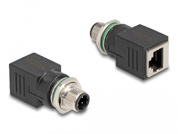 DeLOCK M12 Adapter D-kodiert 4 Pin Stecker zu RJ45 Buchse gerade (60061)