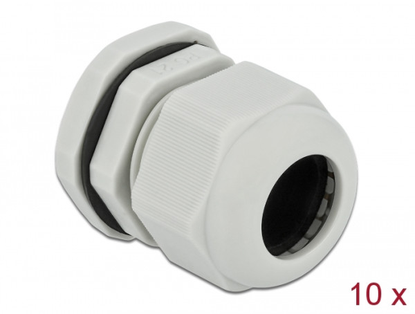 DeLOCK Kabelverschraubung PG21 10 Stück grau (60223)