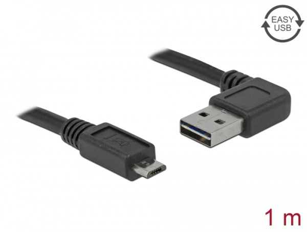 DeLOCK 1m USB 2.0 A - micro-B m/m USB Kabel USB A Micro-USB B Schwarz (83382)