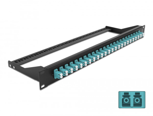 DeLOCK 19″ LWL Patchpanel 24 Port LC Duplex aqua (43389)
