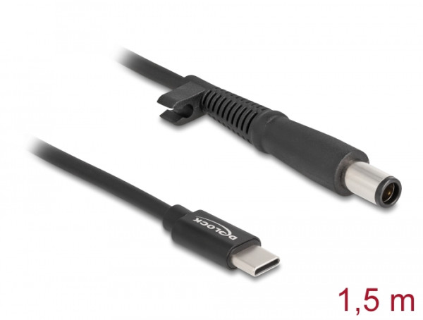 DeLOCK Notebook Ladekabel USB Type-C Stecker zu HP 7,4 x 5,0 mm Stecker (87972)