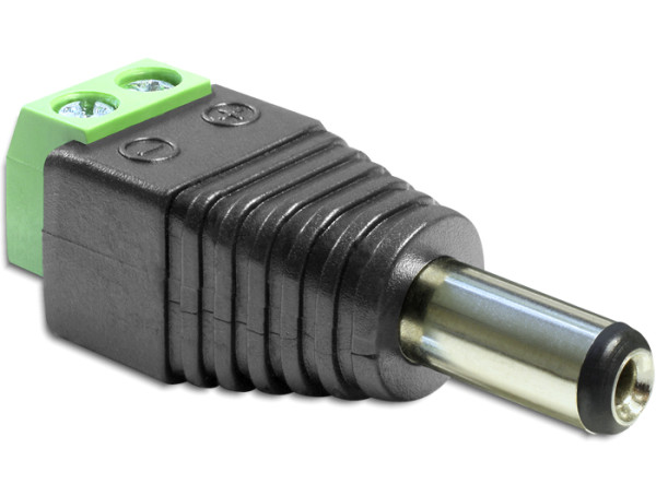 DeLOCK 65487 Kabeladapter DC 2.5 x 5.5 mm 2p Schwarz, Grün (65487)