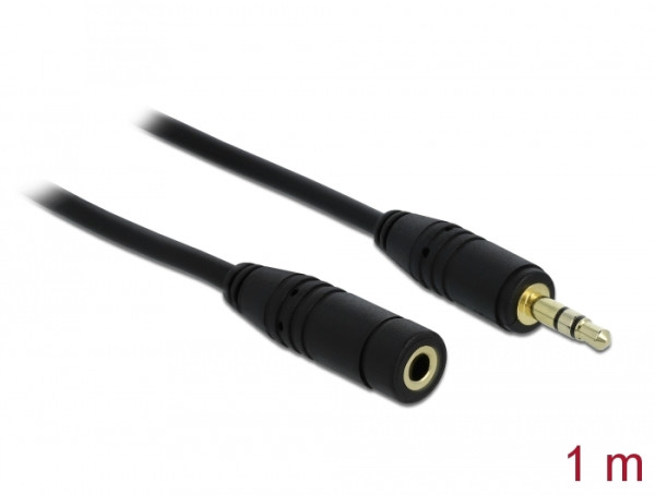 DeLOCK 3.5mm M-F, 1m Audio-Kabel Schwarz (83764)