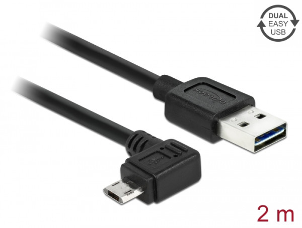 DeLOCK 83853 USB Kabel USB 2.0 2 m USB A Micro-USB B Schwarz (83853)