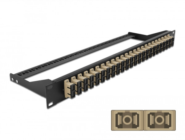 DeLOCK 19″ LWL Patchpanel 24 Port SC Duplex beige (43394)