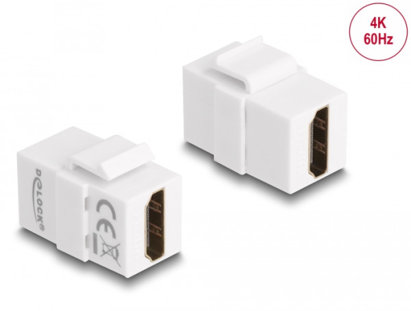 DeLOCK Keystone Modul HDMI Buchse zu HDMI Buchse weiß (87876)