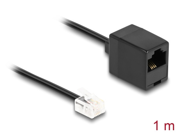 DeLOCK Telefonkabel RJ11 Stecker zu RJ45 Buchse schwarz 1 m (88092)