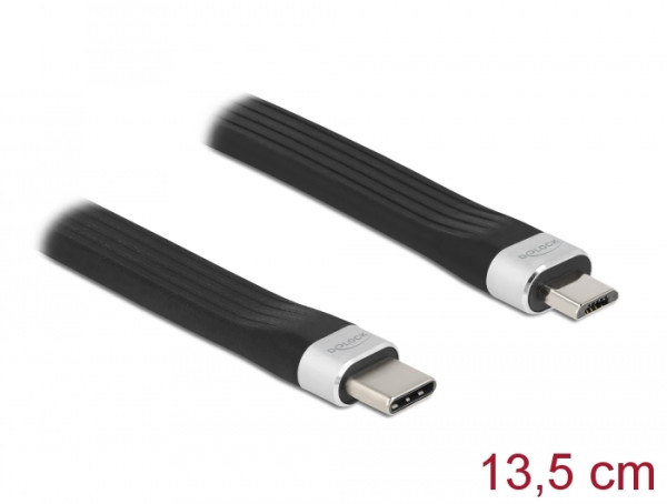 DeLOCK USB 2.0 FPC Flachbandkabel USB Type-C zu USB Typ Micro-B 13,5 cm PD 3 A (86793)