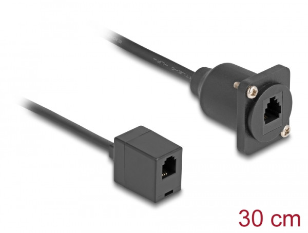 DeLOCK D-Typ RJ10 Kabel Buchse zu Buchse schwarz 30 cm (87969)