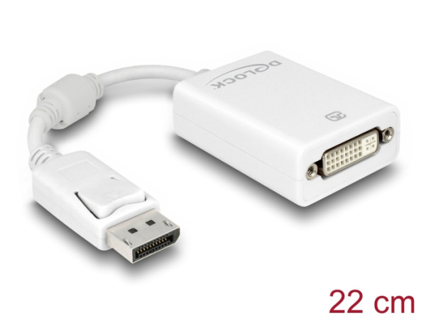 DeLOCK 61765 Videokabel-Adapter 0,125 m DisplayPort DVI-I Weiß (61765)