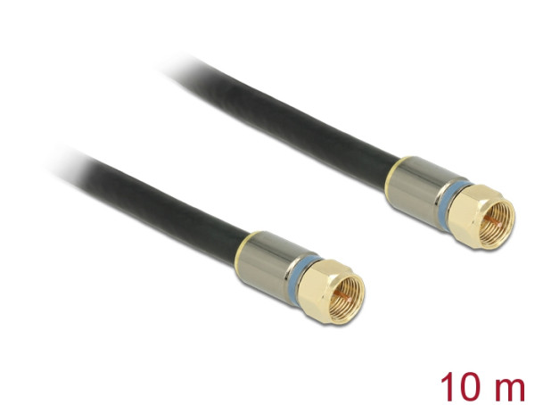 DeLOCK 88950 Koaxialkabel RG-6/U 10 m F plug Schwarz (88950)