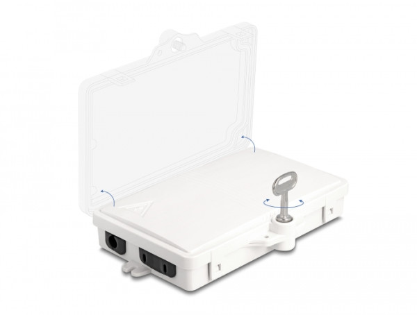 DeLOCK LWL Verteilerbox für Innen- und Außenbereich IP65 wasserfest abschließbar 2 Port weiß (87899)