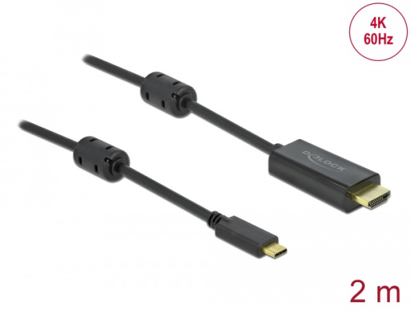 DeLOCK Aktives USB Type-C zu HDMI Kabel DP Alt Mode 4K 60 Hz 2 m (85970)