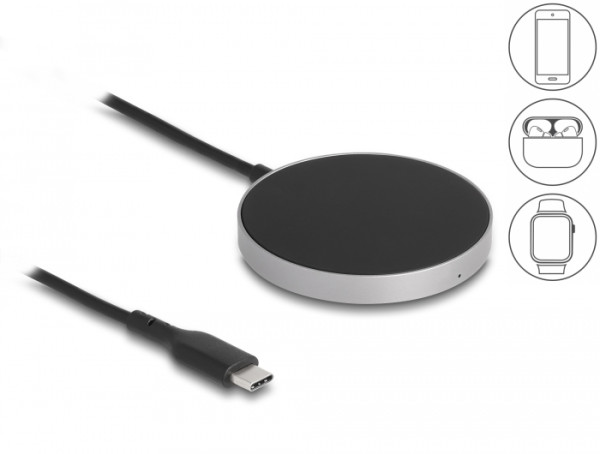 DeLOCK Wireless Charger mit 5 W / 7,5 W / 10 W / 15 W - Induktives Ladepad (66467)