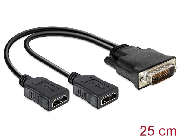 DeLOCK 65280 Videokabel-Adapter 0,25 m DMS 2 x HDMI Schwarz (65280)