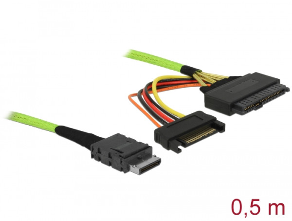 DeLOCK 85802 Serial Attached SCSI SAS-Kabel 0,5 m 32 Gbit/s Schwarz, Grün, Rot, Gelb (85802)