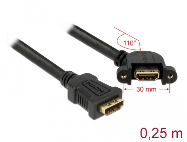 DeLOCK 0.25m 2xHDMI HDMI-Kabel 0,25 m HDMI Typ A Standard Schwarz (85101)