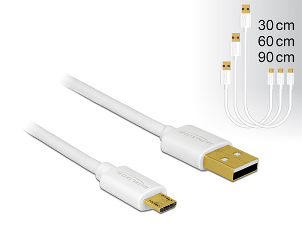 DeLOCK 83679 USB Kabel USB 2.0 USB A Micro-USB B Weiß (83679)