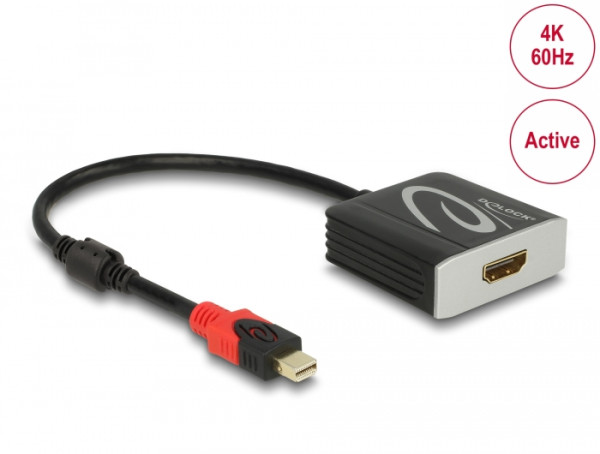DeLOCK Aktiver mini DisplayPort 1.4 zu HDMI Adapter 4K 60 Hz HDR (65302)
