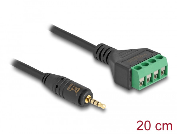 DeLOCK Kabel Klinkenstecker 2,5 mm 4 Pin zu Terminalblock Adapter 20 cm (66256)